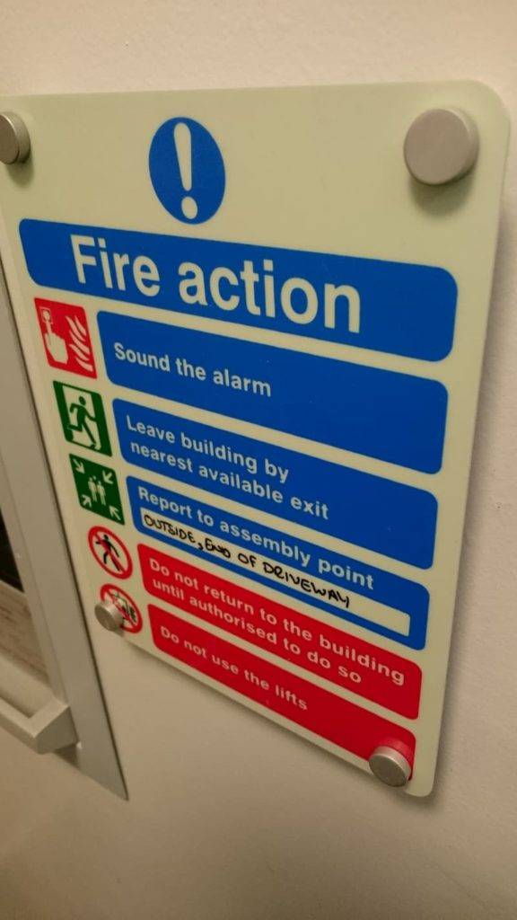 fire action sign
